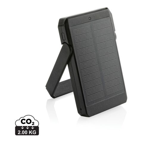 Skywave 5000mah Solar Powerbank, 10W Wireless aus rPlastik schwarz | ohne Werbeanbringung | Nicht verfügbar | Nicht verfügbar
