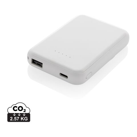 Stellar 5.000mAh 5W magnetische Powerbank aus RCS rec. ABS weiß | ohne Werbeanbringung | Nicht verfügbar | Nicht verfügbar