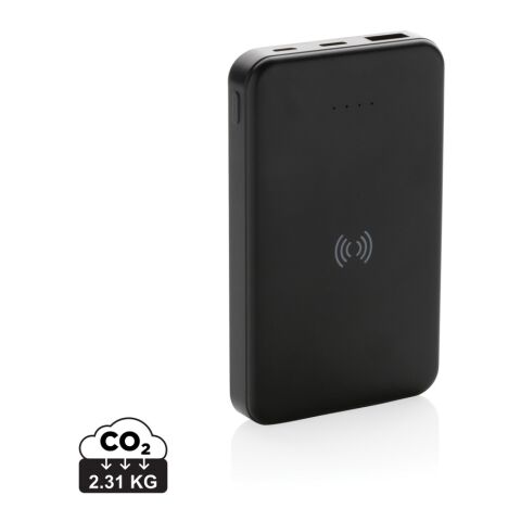 5.000mAh 5W Wireless Powerbank aus RCS recyceltem Kunststoff schwarz | ohne Werbeanbringung | Nicht verfügbar | Nicht verfügbar