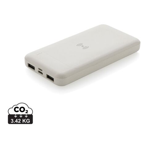 Wireless Powerbank aus RCS Standard recyceltem Kunststoff weiß | ohne Werbeanbringung | Nicht verfügbar | Nicht verfügbar