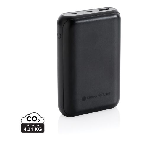Firmengeschenk Powerbank Urban Vitamin Alameda – schwarz – lasergraviert 10.000 mAh 18W PD USB-C für das Mitarbeiter-Onboarding