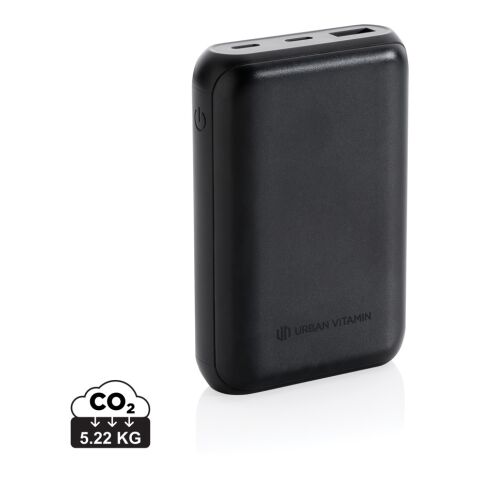 Werbeartikel Urban Vitamin Alameda 10.000mAh 18W PD Powerbank – schwarz – mit Logo bedruckt