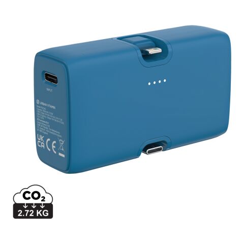 Werbemittel Powerbank Urban Vitamin Los Angeles – blau – mit Logo bedruckt, nachhaltige 20W Powerbank, 5000mAh, USB-C, für Messen & Events