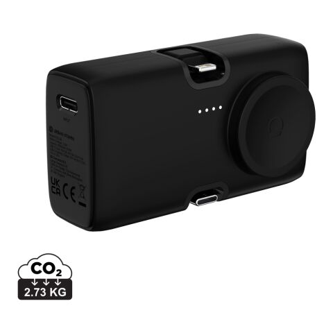 Werbeartikel Urban Vitamin San Diego 20W PD RCS Powerbank & WatchCharger – schwarz – mit Logo bedruckt