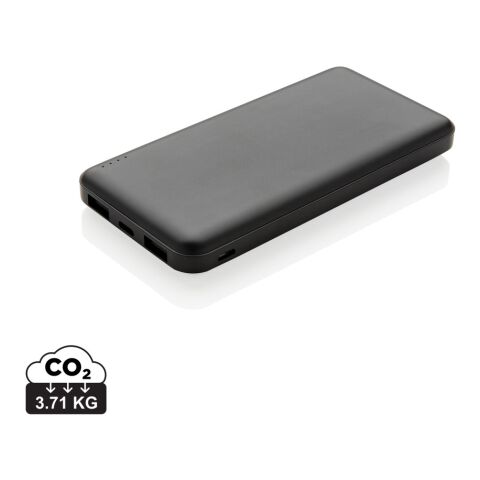 Kundengeschenk Powerbank 10.000 mAh – schwarz – mit Logo bedruckt Pocket Design Dual USB-Port Lithium-Polymer für Messen & Events