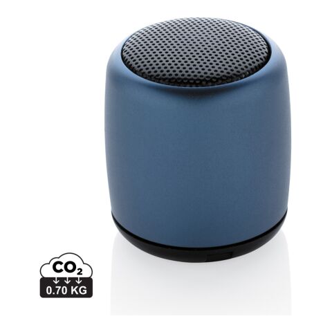 Werbeartikel Bluetooth Lautsprecher Aluminium – blau – mit Logo bedruckt 3W Leistung 180 mAh Akku BT 5.0 für Messen & Events