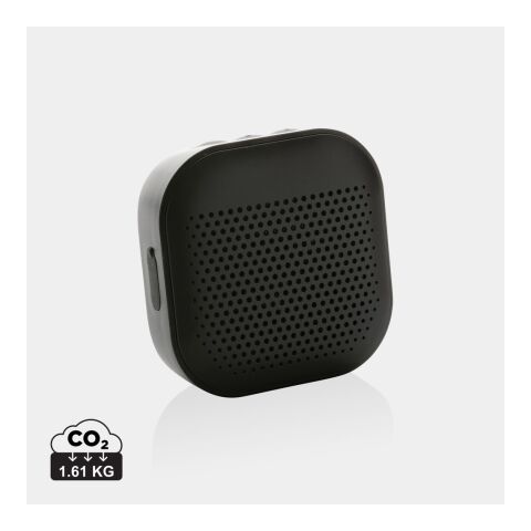 Soundbox 3W Lautsprecher aus RCS recyceltem Kunststoff schwarz | ohne Werbeanbringung | Nicht verfügbar | Nicht verfügbar