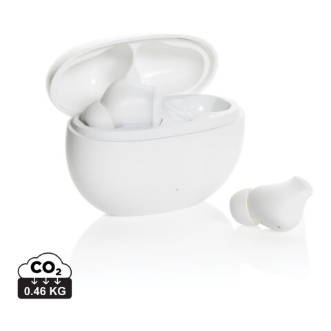 Werbeartikel Prolink Hybrid-Kopfhörer ANC/ENC aus RCS rec. Kunststoff – weiß – mit Logo bedruckt