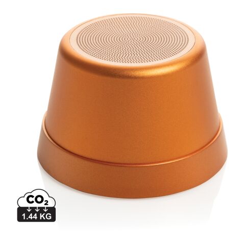 Werbeartikel Bluetooth Lautsprecher Nivio – orange – mit Logo bedruckt nachhaltiges RCS recyceltes Aluminium 5W 500mAh für Events