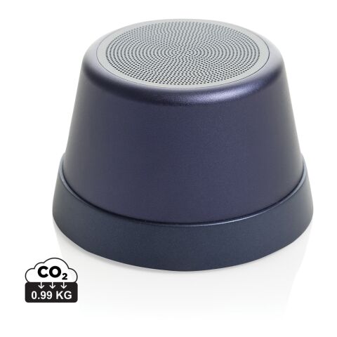 Werbeartikel Nivio magnetischer 5W-Speaker aus RCS recyceltem Aluminium – blau – mit Logo bedruckt