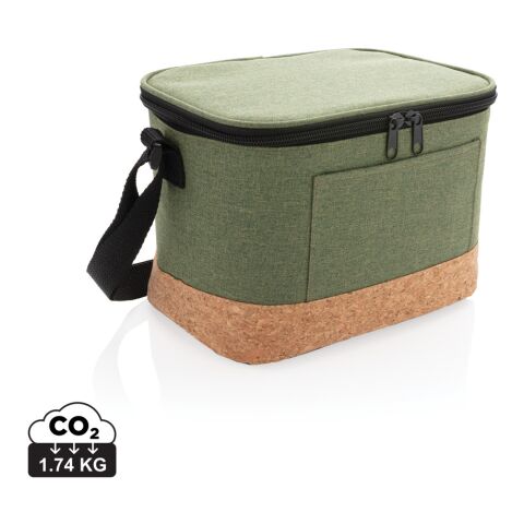 Giveaway Kühltasche Two-Tone – grün – mit Logo bedruckt für 6 Dosen, isolierte Cooler Bag für das Sommerfest & Firmen-Events