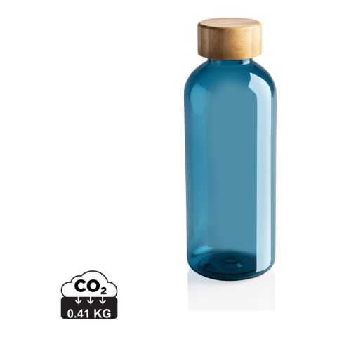 GRS rPET Flasche mit Bambus-Deckel blau | ohne Werbeanbringung | Nicht verfügbar | Nicht verfügbar