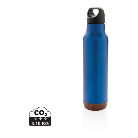 Auslaufsichere Vakuum-Flasche mit Kork blau | ohne Werbeanbringung | Nicht verfügbar | Nicht verfügbar | Nicht verfügbar