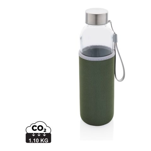 Glasflasche mit Neopren-Sleeve grün | ohne Werbeanbringung | Nicht verfügbar | Nicht verfügbar