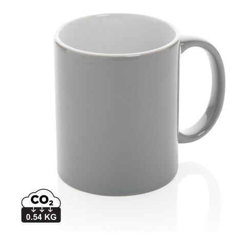 Werbeartikel Basic Keramiktasse – grau – mit Logo bedruckt