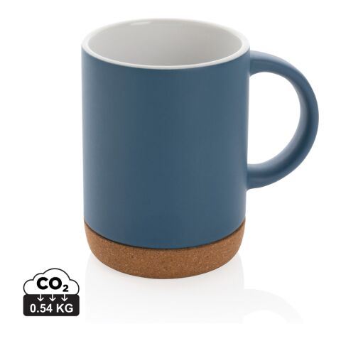 Keramikbecher mit Korkboden, 280ml blau | ohne Werbeanbringung | Nicht verfügbar | Nicht verfügbar