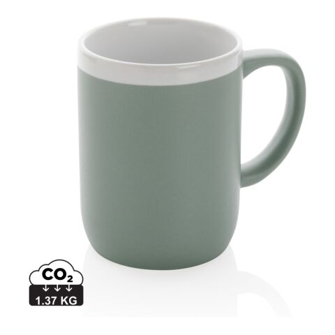 Keramiktasse mit weißem Rand, 300ml grün-weiß | ohne Werbeanbringung | Nicht verfügbar | Nicht verfügbar