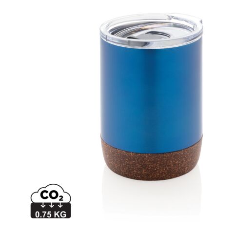 Kleine Vakuum-Kaffeetasse aus RCS rSteel &amp; Kork blau | ohne Werbeanbringung | Nicht verfügbar | Nicht verfügbar