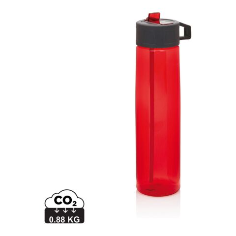 Tritan Trinkflasche mit Strohhalm rot-grau | ohne Werbeanbringung | Nicht verfügbar | Nicht verfügbar