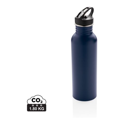 Kundengeschenk Sportflasche Deluxe – navy blau – mit Logodruck 710ml Edelstahl leichtgewicht für Sportevents & Turniere