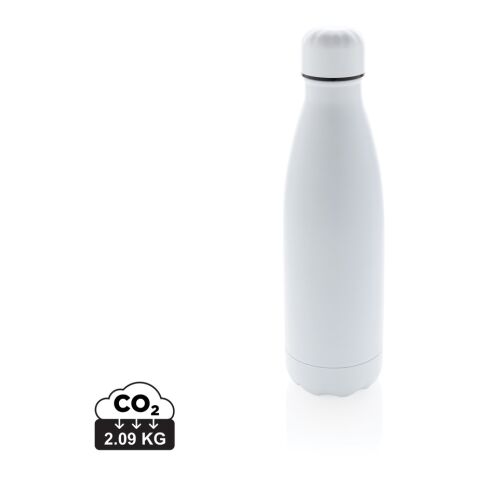 Werbeartikel Einfarbige Vakuumisolierte Stainless Steel Flasche – weiß – mit Logo bedruckt