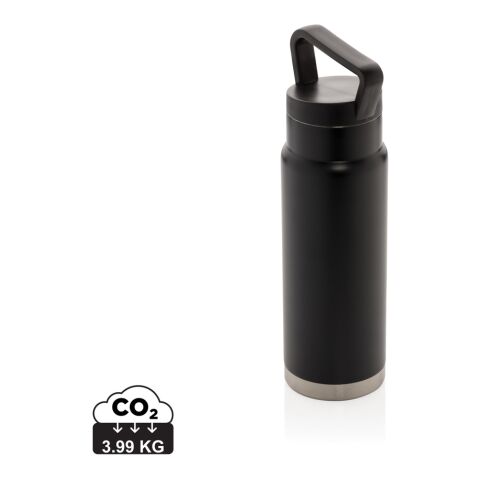 Auslaufsichere Vakuum-Flasche mit Tragegriff schwarz | ohne Werbeanbringung | Nicht verfügbar | Nicht verfügbar