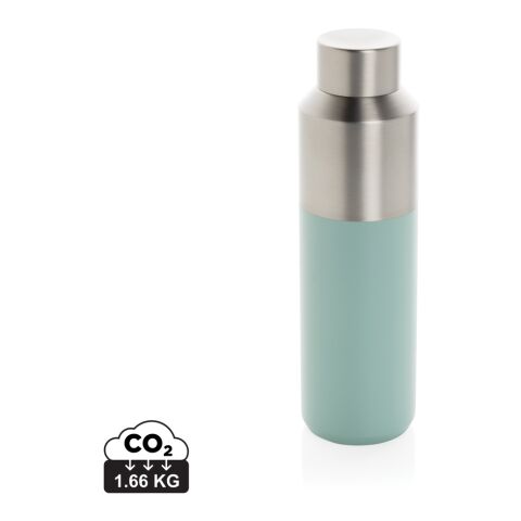 Werbeartikel Edelstahl Vakuum Trinkflasche 600 ml Fluid RCS recycelt doppelwandig BPA-frei – grün – mit Logo bedruckt