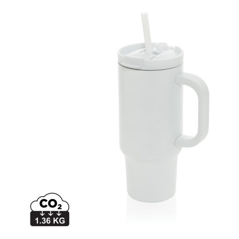 Werbeartikel Cruiser kompakter, auslaufsicherer RCS rec. Becher 480 ml – weiß – mit Logo bedruckt