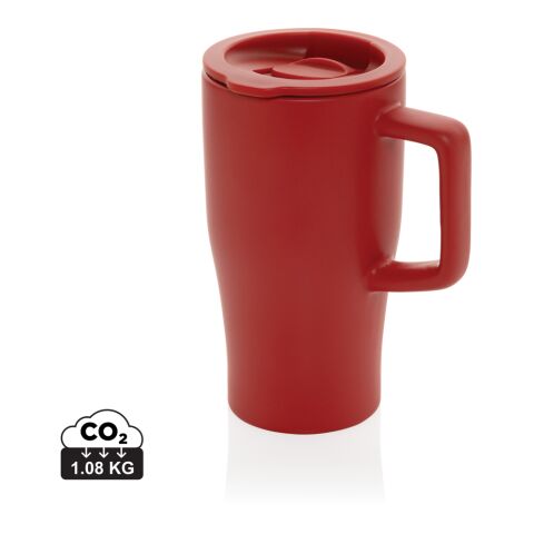 Werbeartikel Keramik Luxe Quencher 490 ml – rot – mit Logo bedruckt