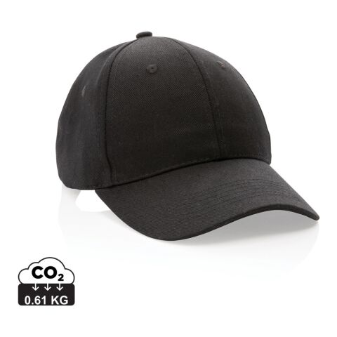 Werbeartikel Impact 6 Panel Kappe aus 280gr rCotton mit AWARE Tracer – schwarz – mit Logo bedruckt