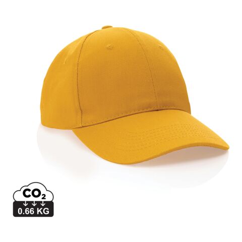 Werbeartikel Impact 6 Panel Kappe aus 280gr rCotton mit AWARE Tracer – gelb – Cap / Kappe mit Logo bedruckt