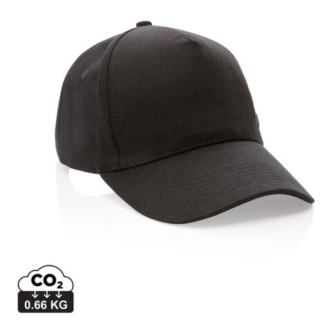 Werbeartikel Impact 5 Panel Kappe aus 280gr rCotton mit AWARE Tracer – schwarz – Cap / Kappe mit Logo bedruckt