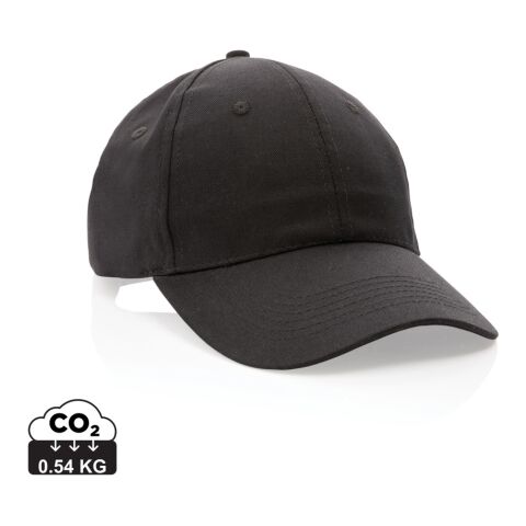 Werbeartikel Impact 6 Panel Kappe aus 190gr rCotton mit AWARE Tracer – schwarz – mit Logo bedruckt