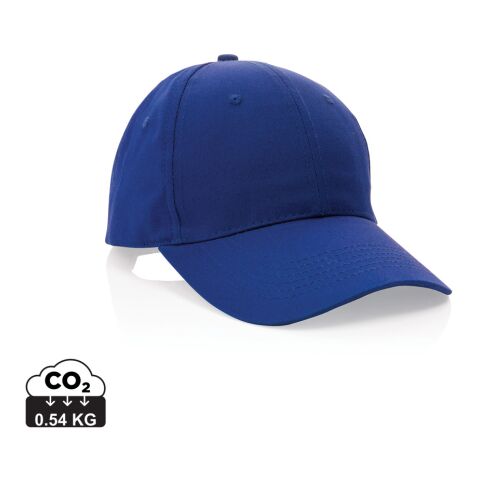 Werbeartikel Impact 6 Panel Kappe aus 190gr rCotton mit AWARE Tracer – blau – mit Logo bedruckt