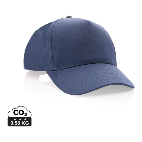 Werbeartikel Impact 5 Panel Kappe aus 190gr rCotton mit AWARE Tracer – marineblau – Cap / Kappe mit Logo bedruckt