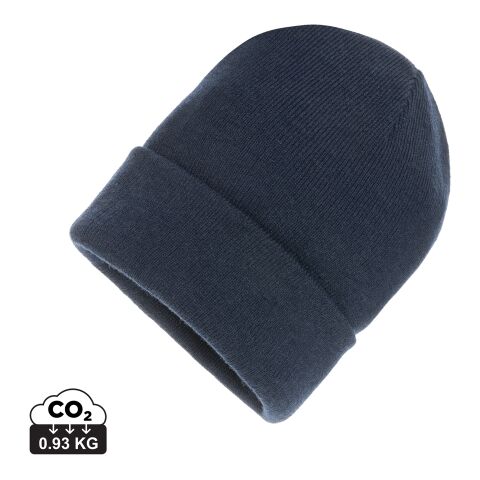 Werbeartikel Impact Polylana Beanie mit AWARE Tracer – navy blau – mit Logo bedruckt
