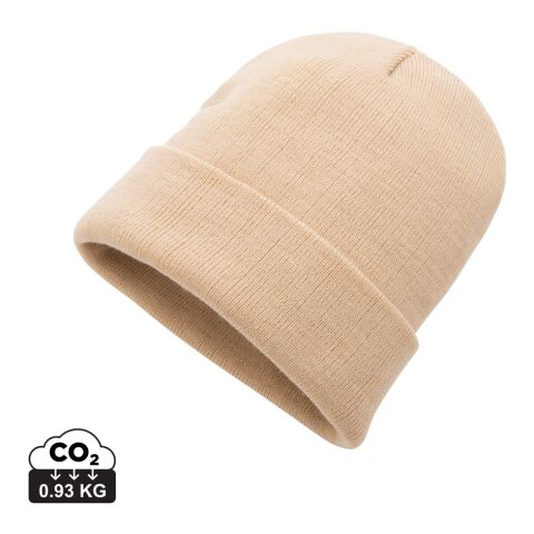 Werbeartikel Impact Polylana Beanie mit AWARE Tracer – off white – Mütze / Beanie mit Logo bedruckt
