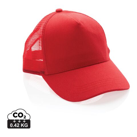 Werbeartikel Impact AWARE 190gr Brushed rCotton 5 Panel Trucker-Cap – rot
