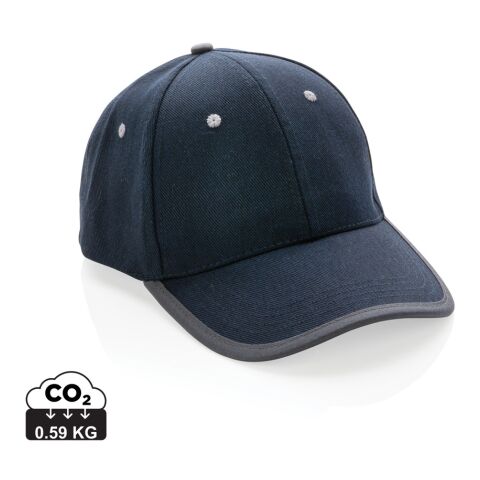 Werbeartikel Impact AWARE 280gr Brushed rCotton 6 Panel Kontrast-Cap – marineblau – mit Logo bedruckt