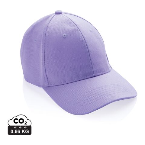 Werbeartikel Impact 6 Panel Kappe – lavendel – mit Logo bestickt 280gr rCotton AWARE™ Tracer für Messeteams klassisches Baseball Cap