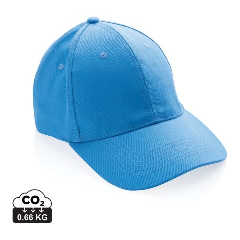 Corporate-Fashion Impact 6 Panel Kappe – ruhiges blau – mit Logo bestickt 280gr rCotton mit AWARE-Tracer nachhaltiges klassisches Baseball Cap