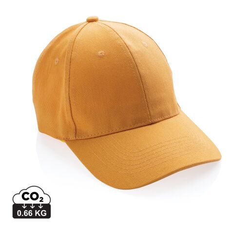 Werbeartikel Cap Impact 6 Panel – sonnenuhr orange – mit Logodruck recycelte Baumwolle 280gr AWARE Tracer klassisches Baseball Cap für Events