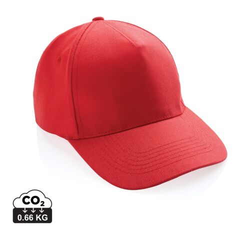 Werbeartikel Impact 5 Panel Kappe aus 280gr rCotton mit AWARE Tracer – Sattes Rot – Cap / Kappe mit Logo bedruckt
