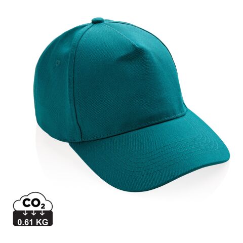 Werbeartikel Impact 5 Panel Kappe aus 280gr rCotton mit AWARE Tracer – grünspan – mit Logo bedruckt