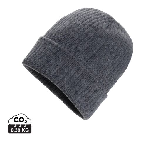 Werbeartikel Pryor AWARE™ Polylana® Beanie mit Bündchen – grau – Mütze / Beanie mit Logo bedruckt