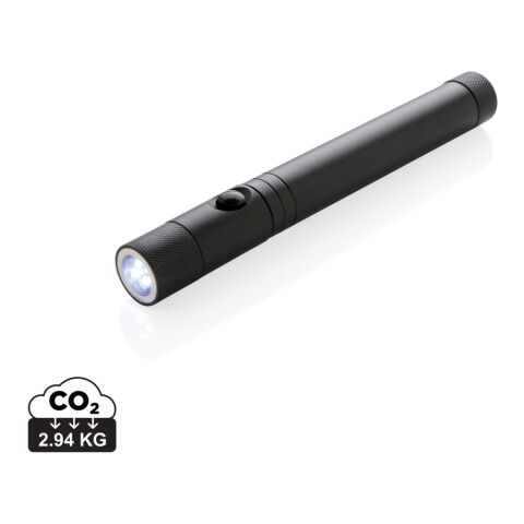 Werbeartikel Teleskoplicht mit Magnet – schwarz – mit Logo bedruckt