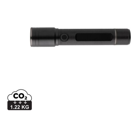 Gear X Taschenlampe aus RCS recycelt. Aluminium mit USB-Akku schwarz | ohne Werbeanbringung | Nicht verfügbar | Nicht verfügbar