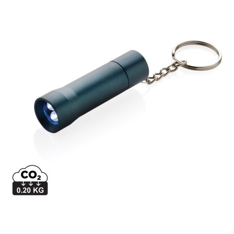 Flash Schlüsselanhänger-Taschenlampe aus RCS rec. Aluminium blau | ohne Werbeanbringung | Nicht verfügbar | Nicht verfügbar