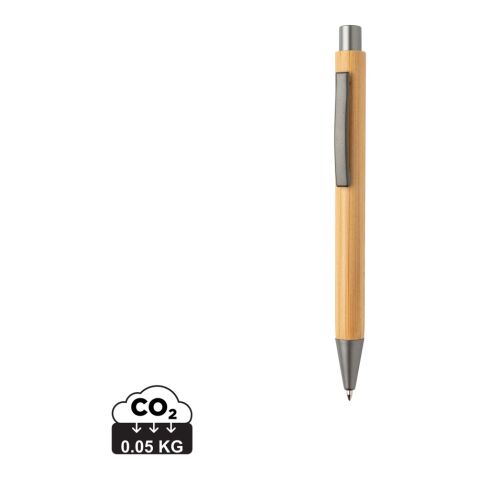 Slim Design Bambus Stift braun-silber | ohne Werbeanbringung | Nicht verfügbar | Nicht verfügbar