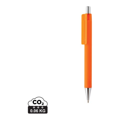 Werbeartikel X8 Stift mit Smooth-Touch – orange – mit Logo bedruckt